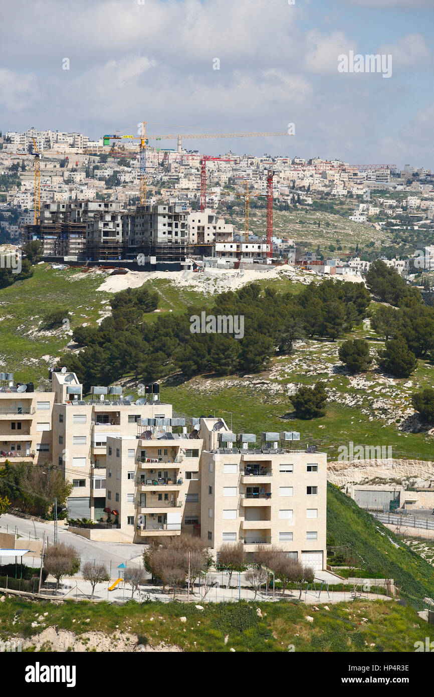 israelische Siedlungen in der Nähe der Stadt Bethlehem, Palästina, Westjordanland, israel Stockfoto