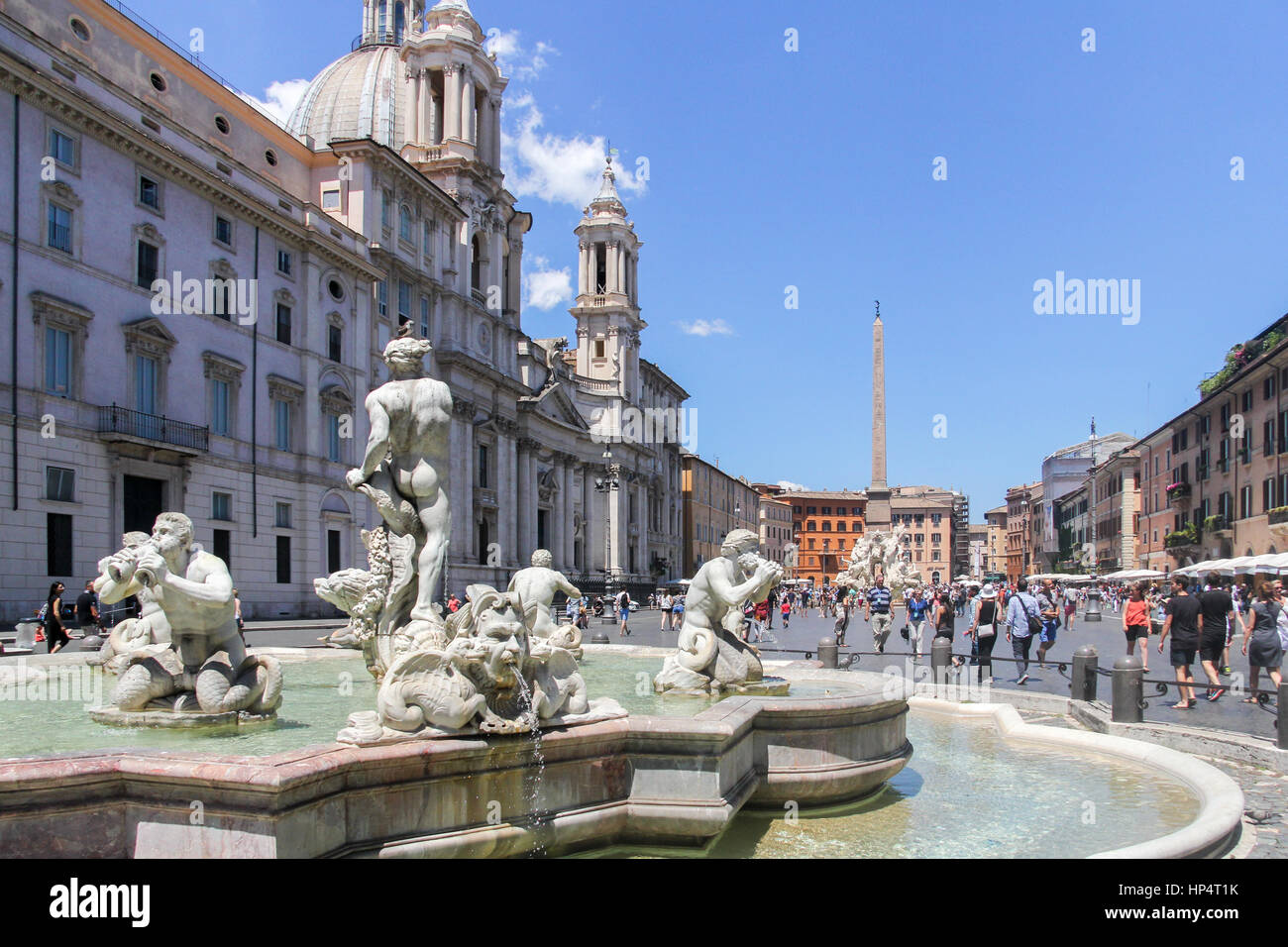 Die Fontana del Nettuno, Piazza Navona, Rom, Latium, Italien Stockfoto