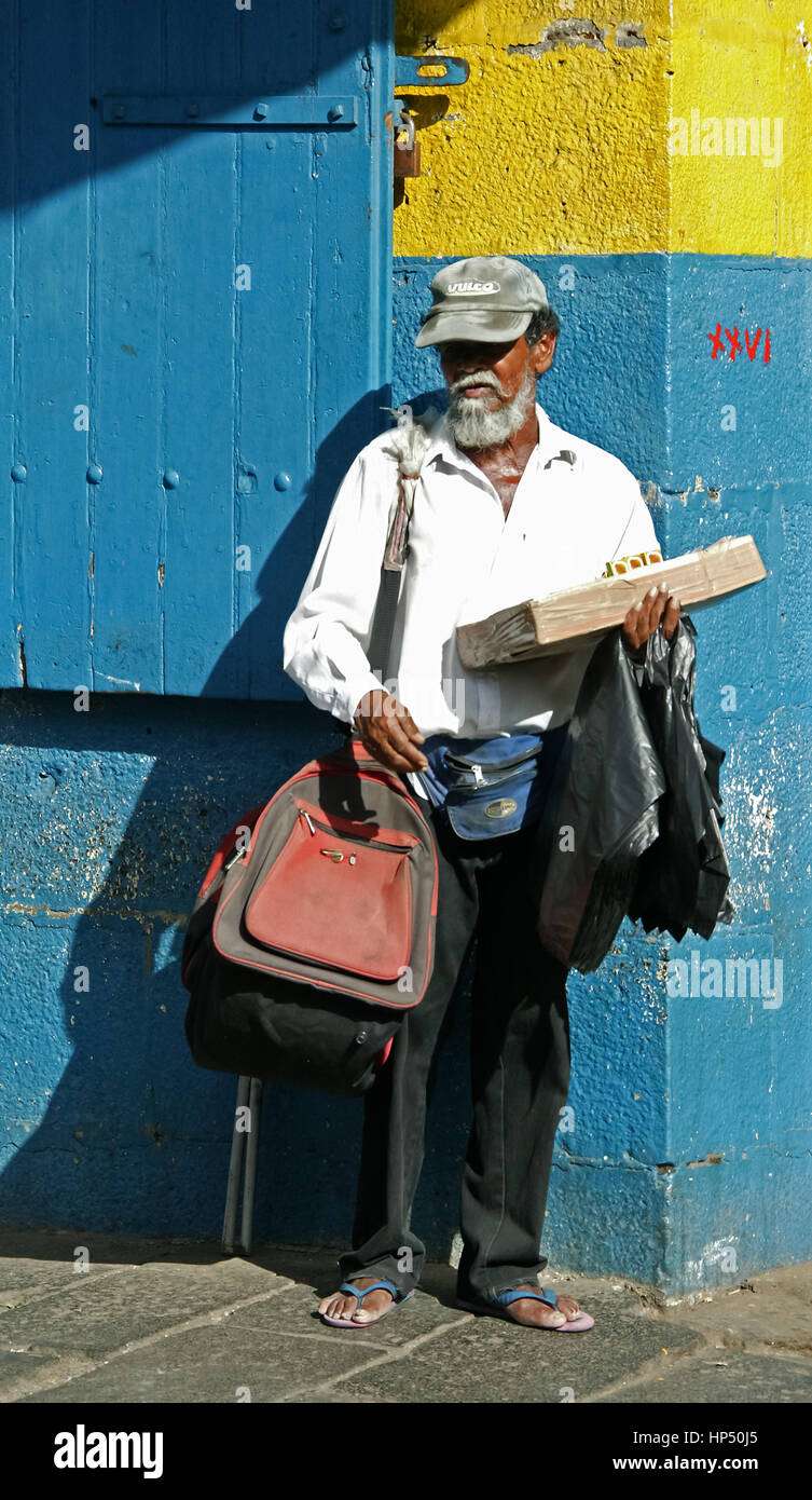 Port Louis, Straßenszene, Straßenmarkt, Zentralmarkt, Mauritius, Port Louis, Straßenhändler Stockfoto