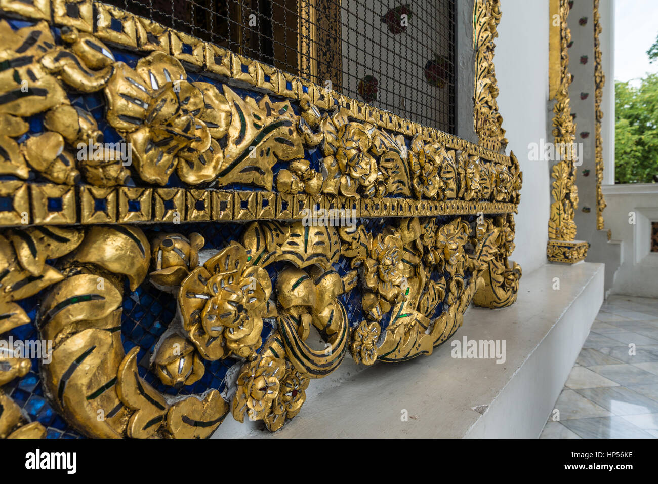 Buddhistischer Tempel des sich zurückneigenden Buddha (Wat Pho) in Bangkok, Thailand Stockfoto