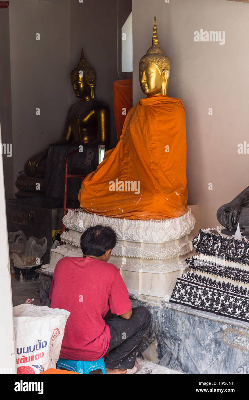 Buddhistischer Tempel des sich zurückneigenden Buddha (Wat Pho) in Bangkok, Thailand Stockfoto