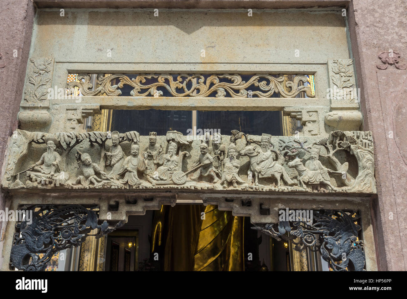 Buddhistischer Tempel des sich zurückneigenden Buddha (Wat Pho) in Bangkok, Thailand Stockfoto
