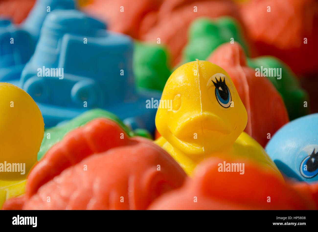 Karneval Spiel hautnah an Spielzeug Ente Stockfoto