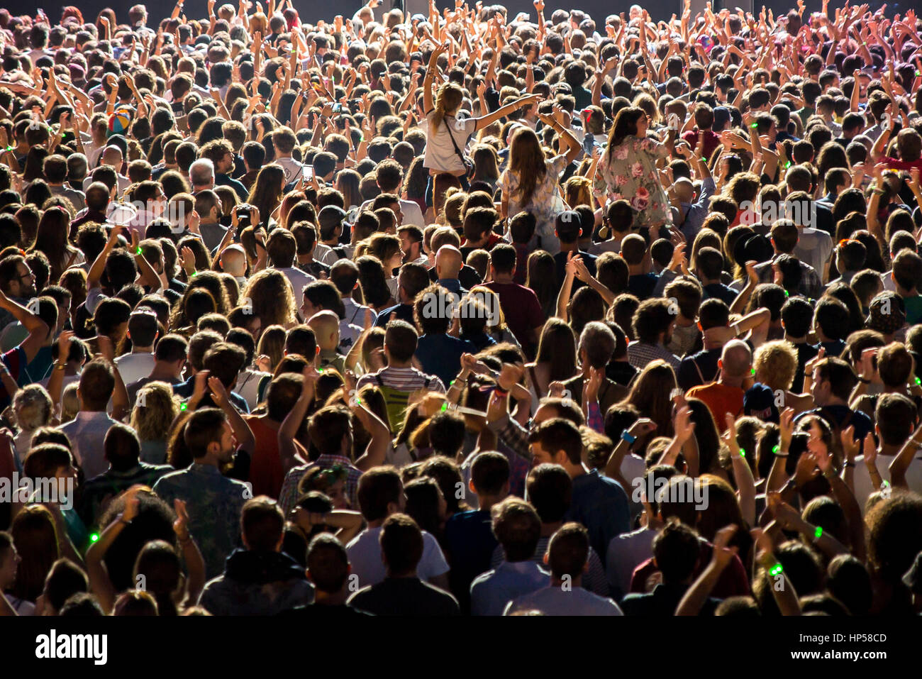 MADRID - SEP 12: Menge in einem Konzert am Dcode Festival am 12. September 2015 in Madrid, Spanien. Stockfoto