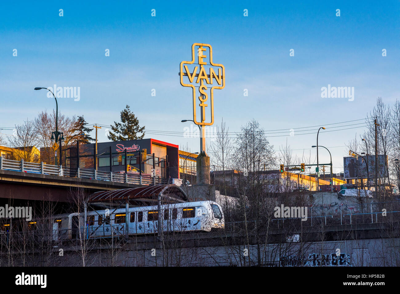 Denkmal für East Vancouver vom Künstler Ken Lum, Vancouver, Britisch-Kolumbien, Kanada Stockfoto