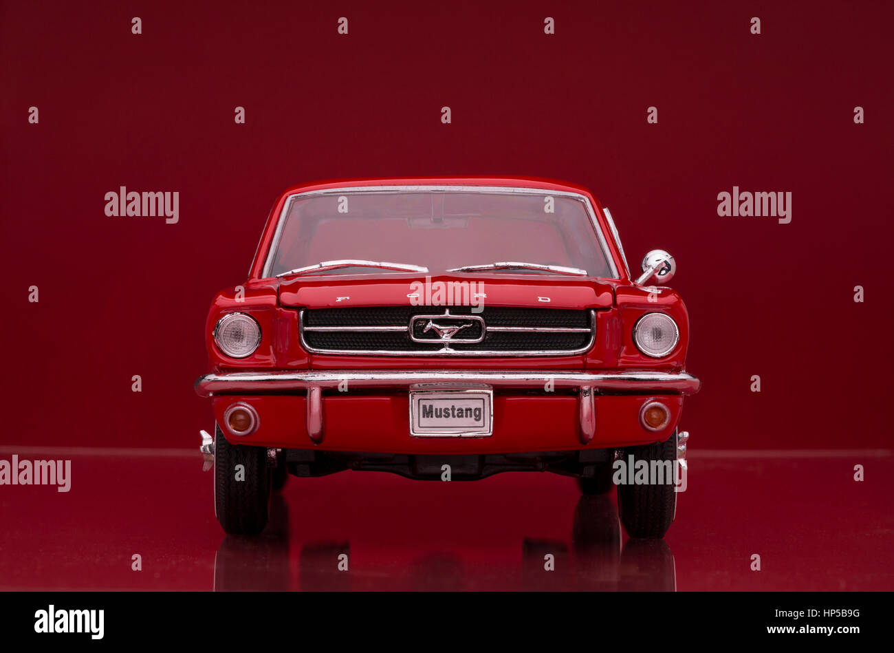 1964 Ford Mustang Coupe Welly Diecast Modellauto. Stockfoto