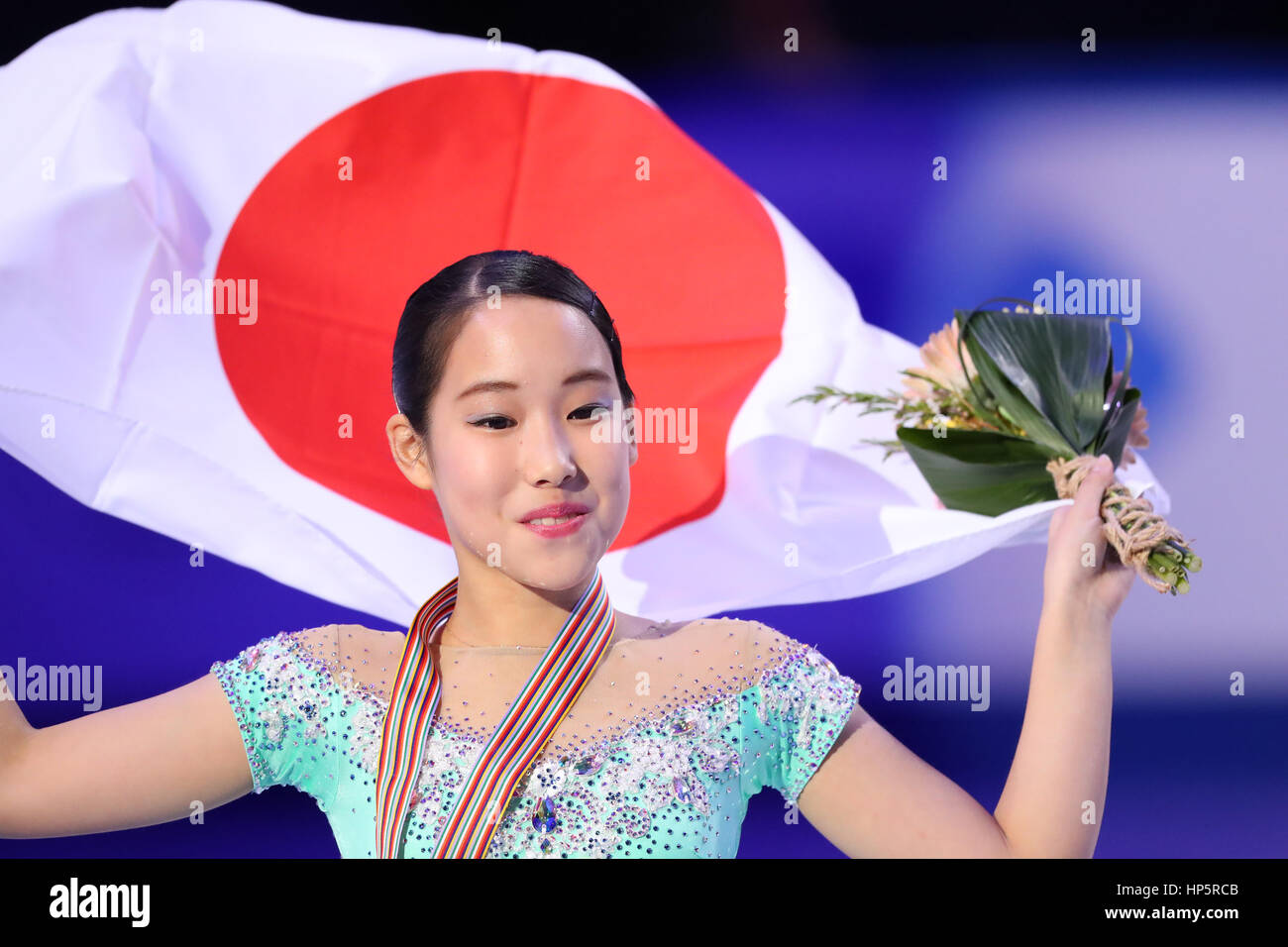 Gangneung Eishalle, Gangneung, Südkorea. 18. Februar 2017. Mai Mihara (JPN), 18. Februar 2017 - Eiskunstlauf: ISU vier Kontinente Figure Skating Championships 2017 Frauen Award Zeremonie in Gangneung Eishalle, Gangneung, Südkorea. Bildnachweis: YUTAKA/AFLO SPORT/Alamy Live-Nachrichten Stockfoto