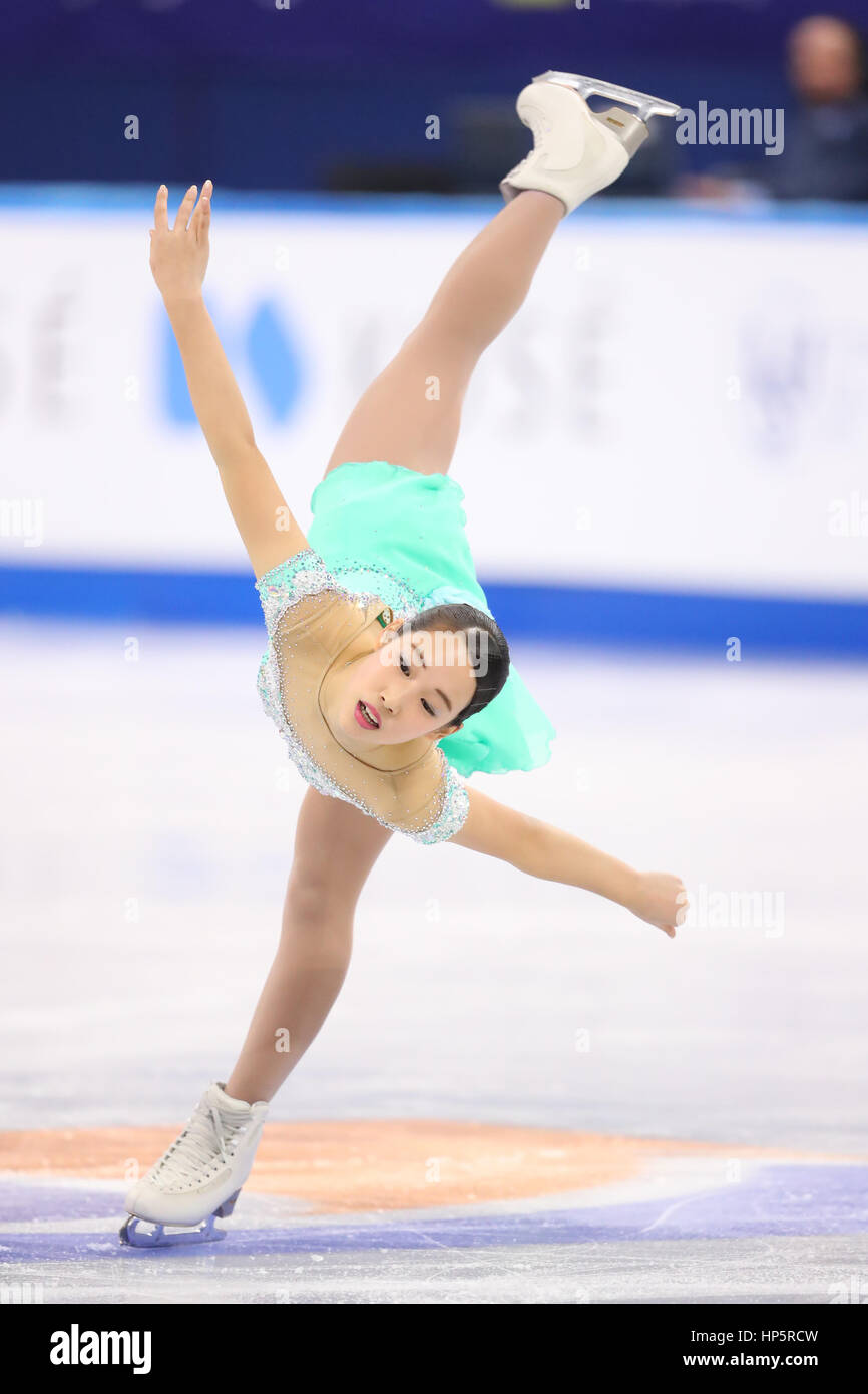 Gangneung Eishalle, Gangneung, Südkorea. 18. Februar 2017. Mai Mihara (JPN), 18. Februar 2017 - Eiskunstlauf: ISU vier Kontinenten Eiskunstlauf WM 2017 Frauen Kür in Gangneung Eishalle, Gangneung, Südkorea. Bildnachweis: YUTAKA/AFLO SPORT/Alamy Live-Nachrichten Stockfoto