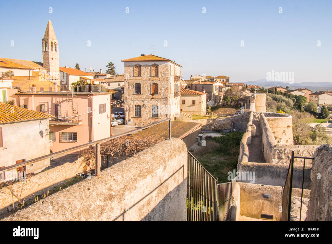 "Magliano in Toscana", eine ummauerte Stadt in Grosseto Provinz der Toskana, Italien. Stockfoto