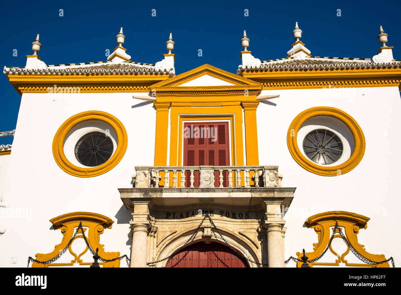 der berühmte Stierkampf-Platz in Sevilla, Spanien Stockfoto