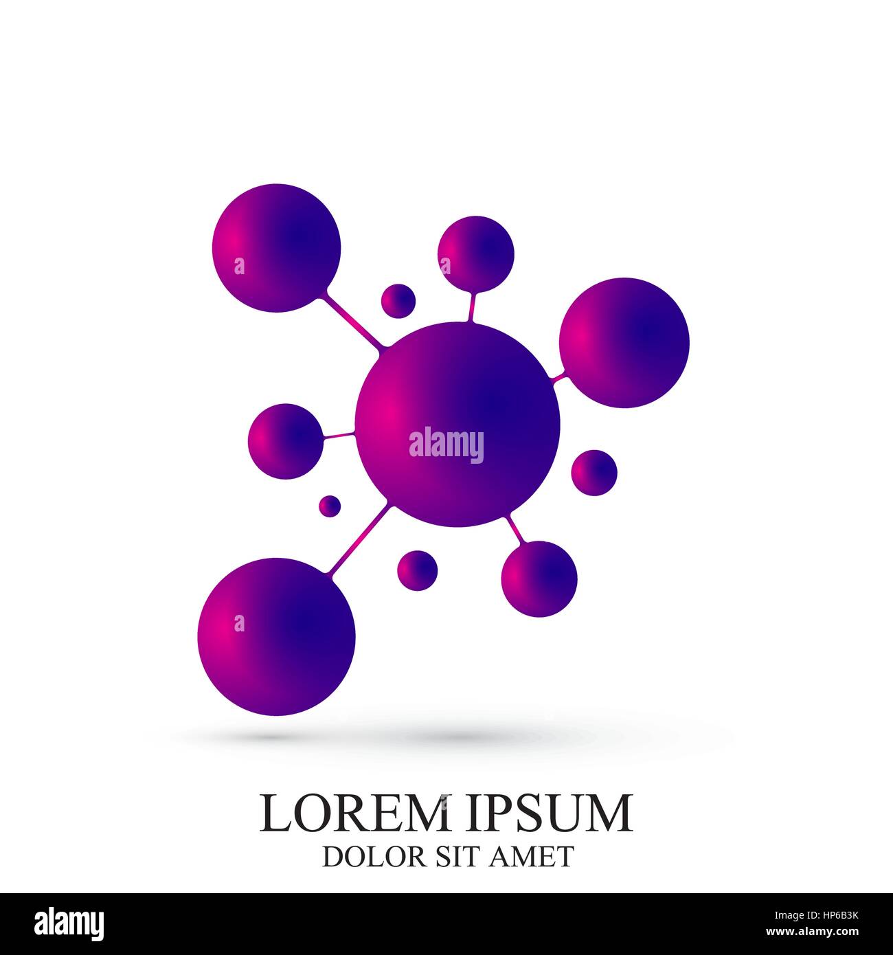 3D Logo Symbol Dna und Molekül. Vektor-Logo Vorlage für Medizin, Wissenschaft, Technik, Chemie, Biotechnologie. Stock Vektor