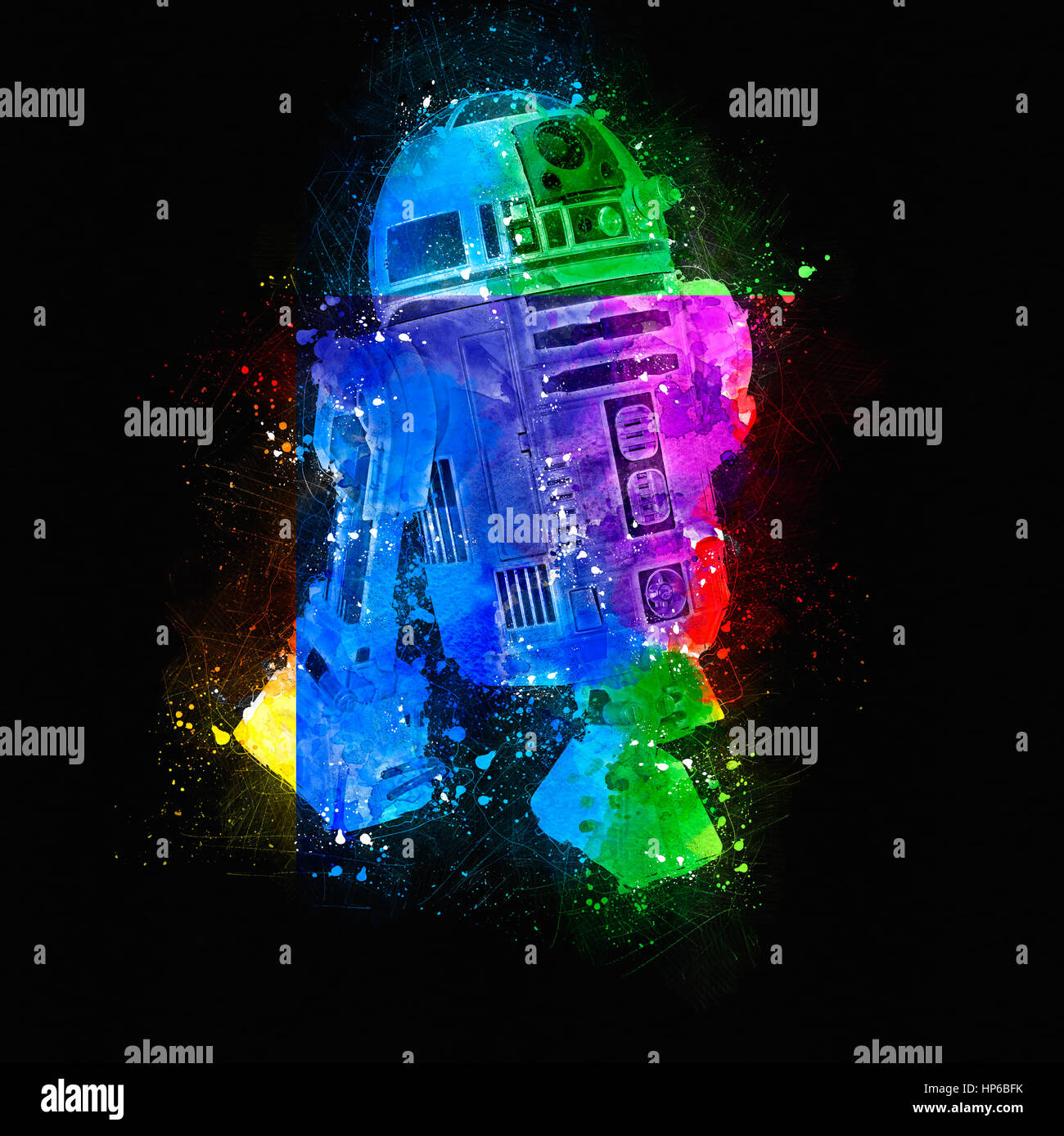 Digital Imagegewinn des Star Wars R2-D2 Roboter Stockfoto