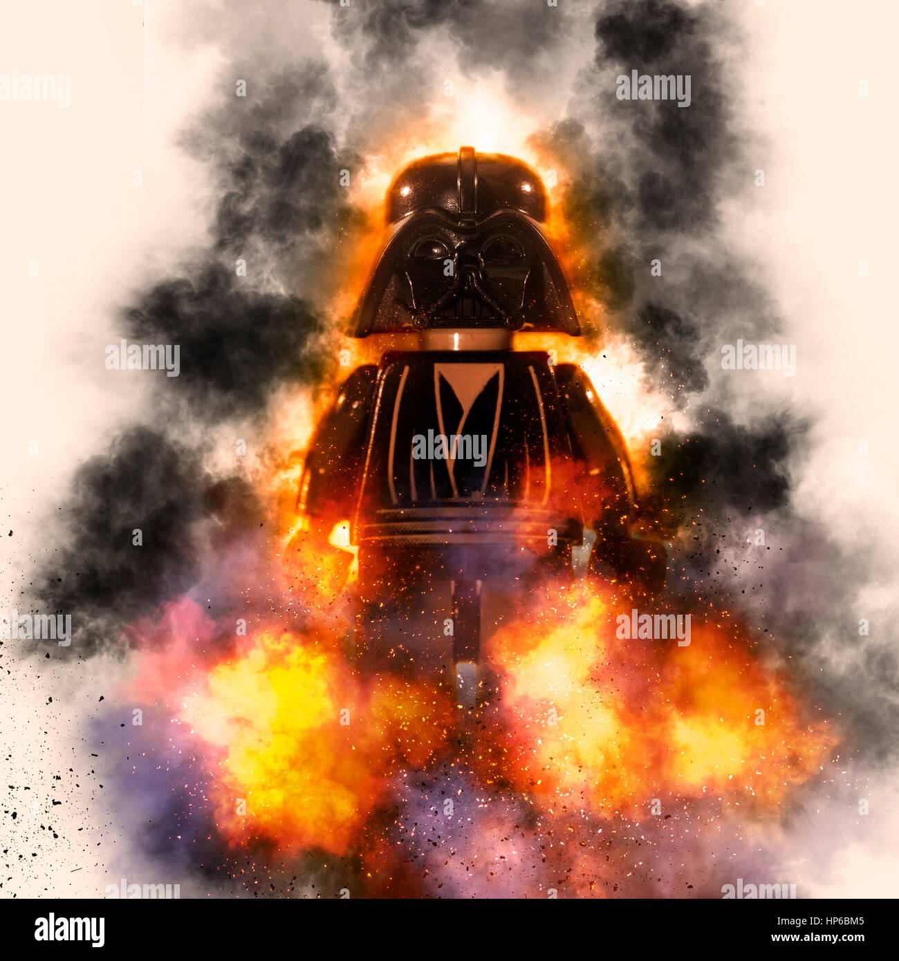 Digital verbesserte Bild von Darth Vader Star Wars Actionfigur Stockfoto