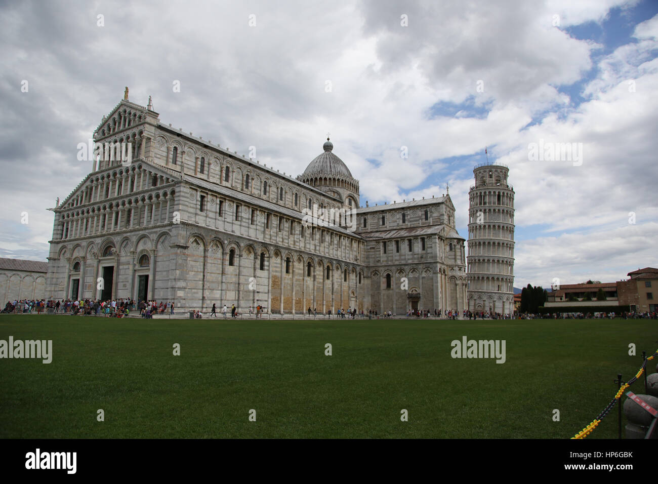 Eine Aussicht auf die Sehenswürdigkeiten in Pisa Stockfoto