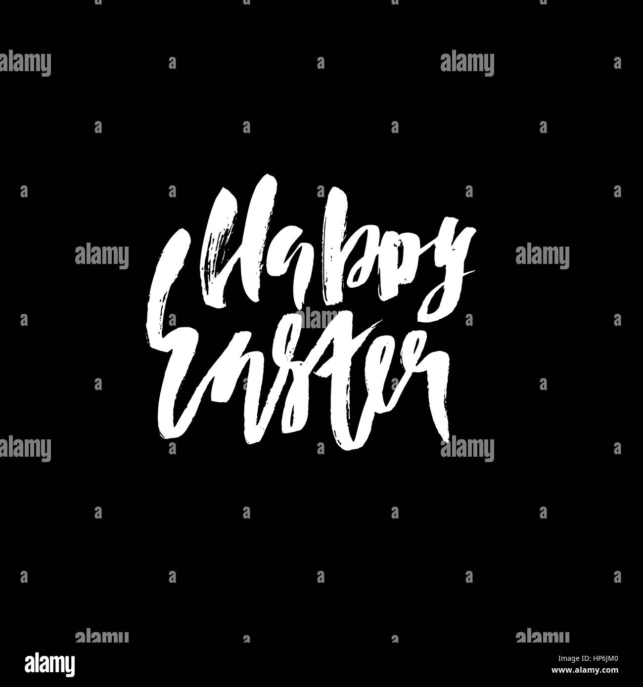 Happy Easter Schriftzug für Grußkarte. Vektor hand gezeichnete Abbildung. Grunge-Inschrift. Handgeschriebene Entwurf Stock Vektor