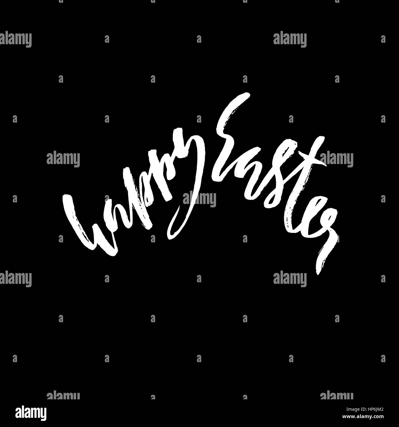 Happy Easter Schriftzug für Grußkarte. Vektor hand gezeichnete Abbildung. Grunge-Inschrift. Handgeschriebene Entwurf Stock Vektor