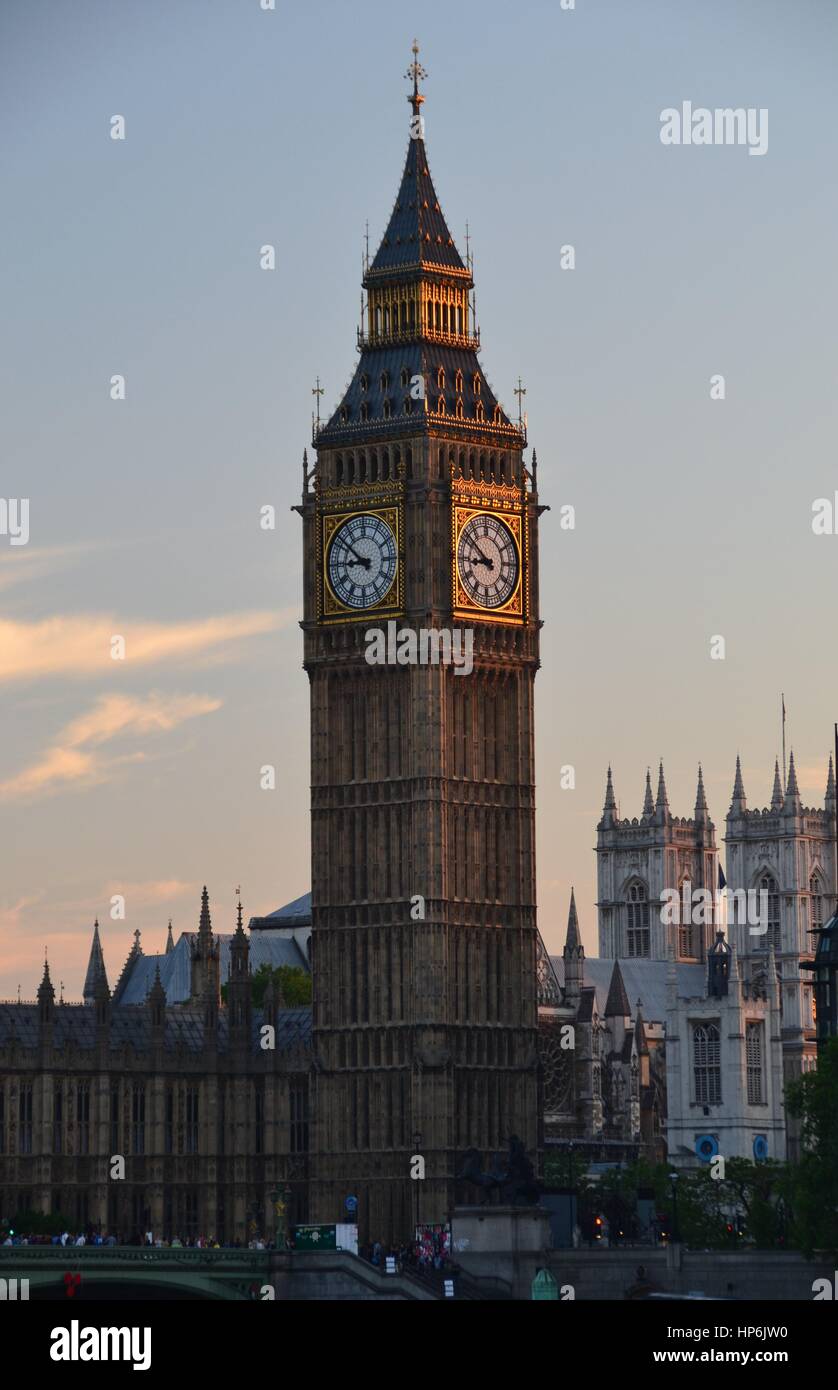 Big Ben bei Sonnenuntergang Stockfoto