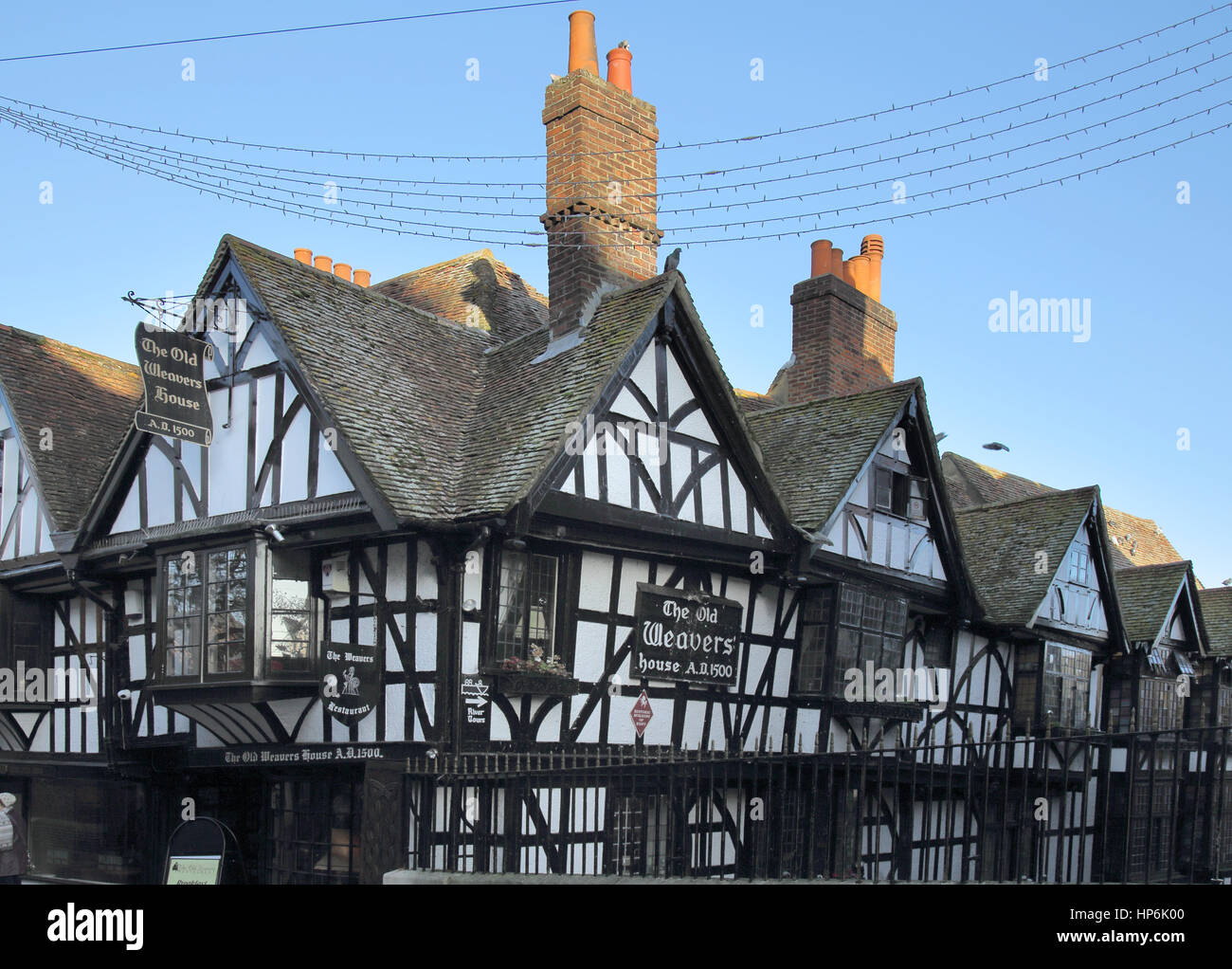das alte Weber-Haus in der alten Stadt Canterbury kent Stockfoto