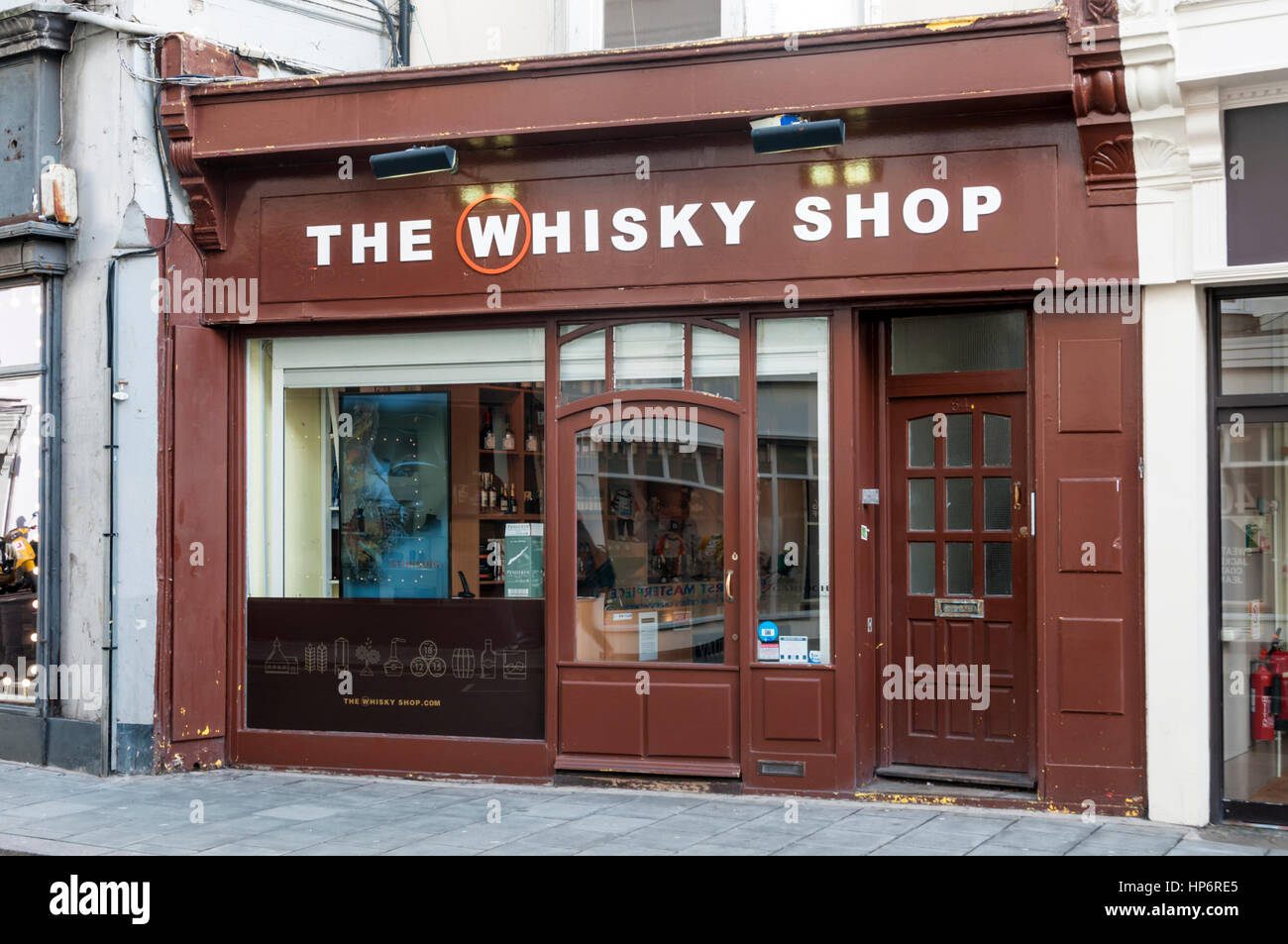Die Whisky-Shop in den Gassen, Brighton. Stockfoto