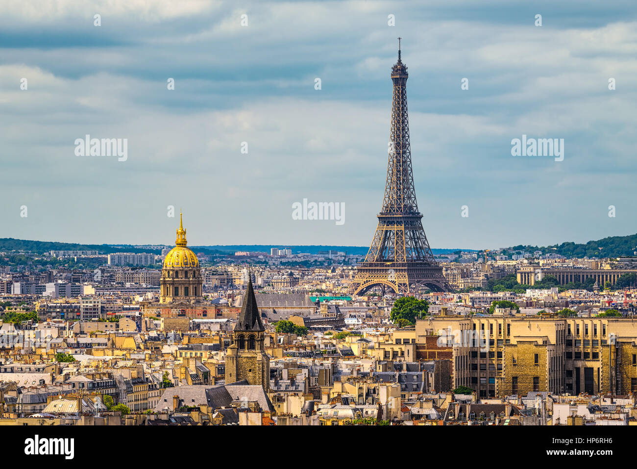 Skyline von Paris mit Eiffelturm, Frankreich Stockfoto