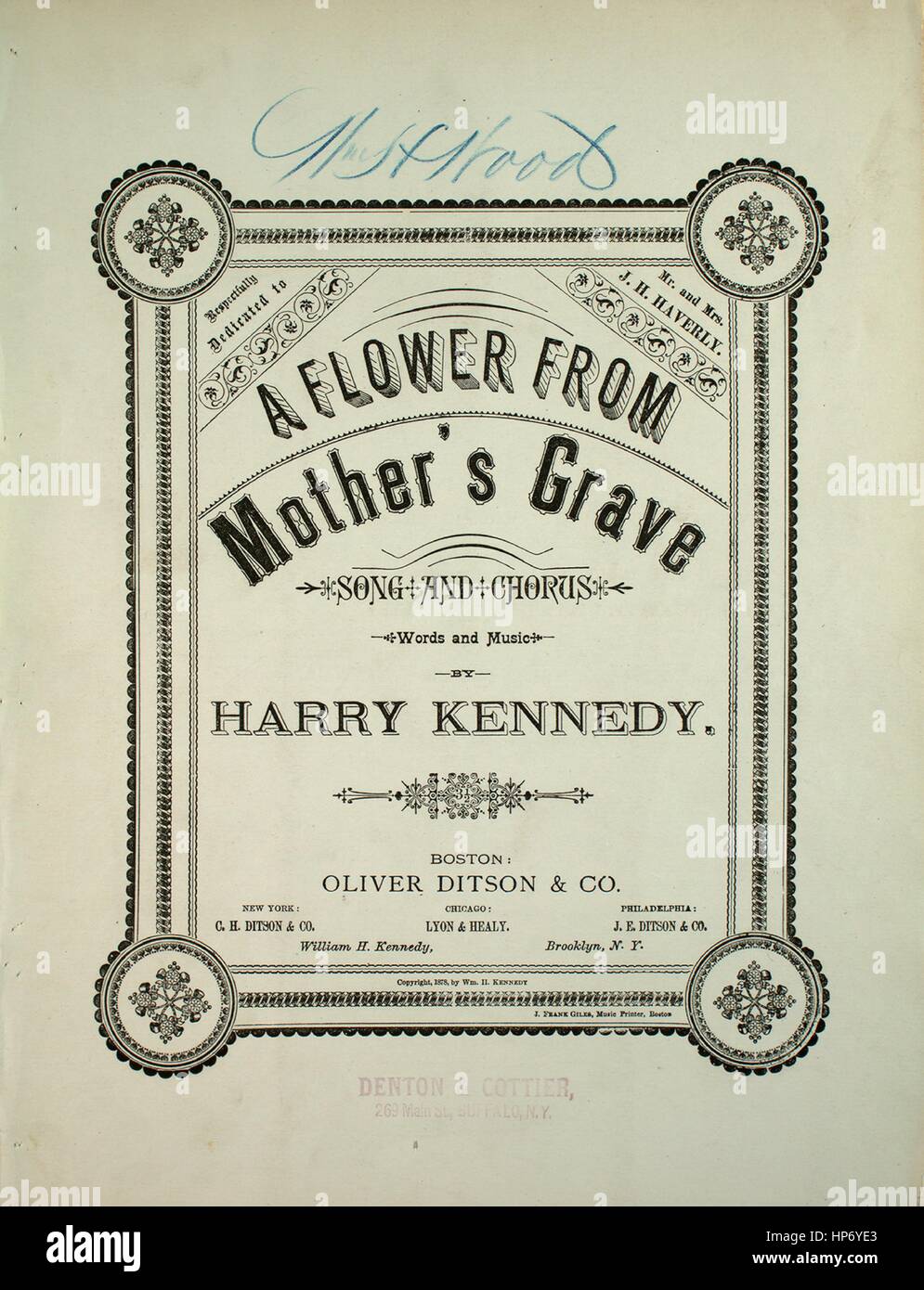Noten Cover Bild Des Songs A Flower Aus Mutters Grab Lied Und