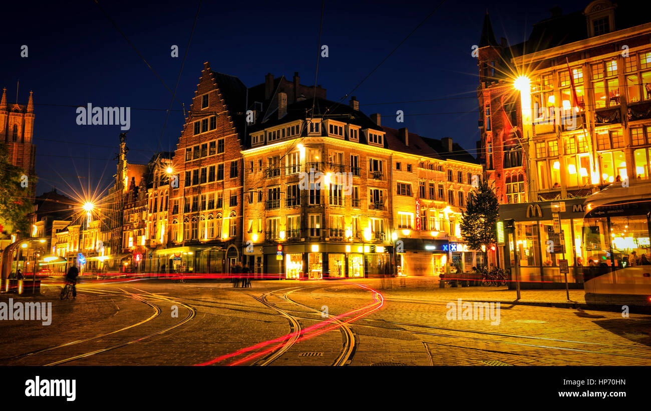 Stadtzentrum von Gent, Belgien Stockfoto