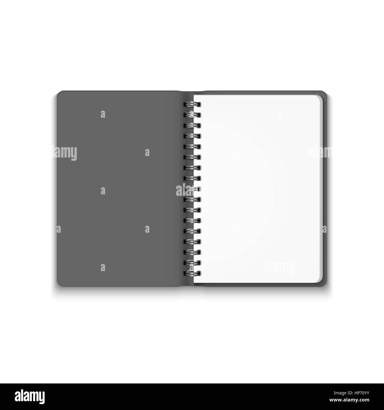 Vektor realistische leere offene Notebook Isolated on White Background. Spirale Notepad, Mock Up Stock Vektor