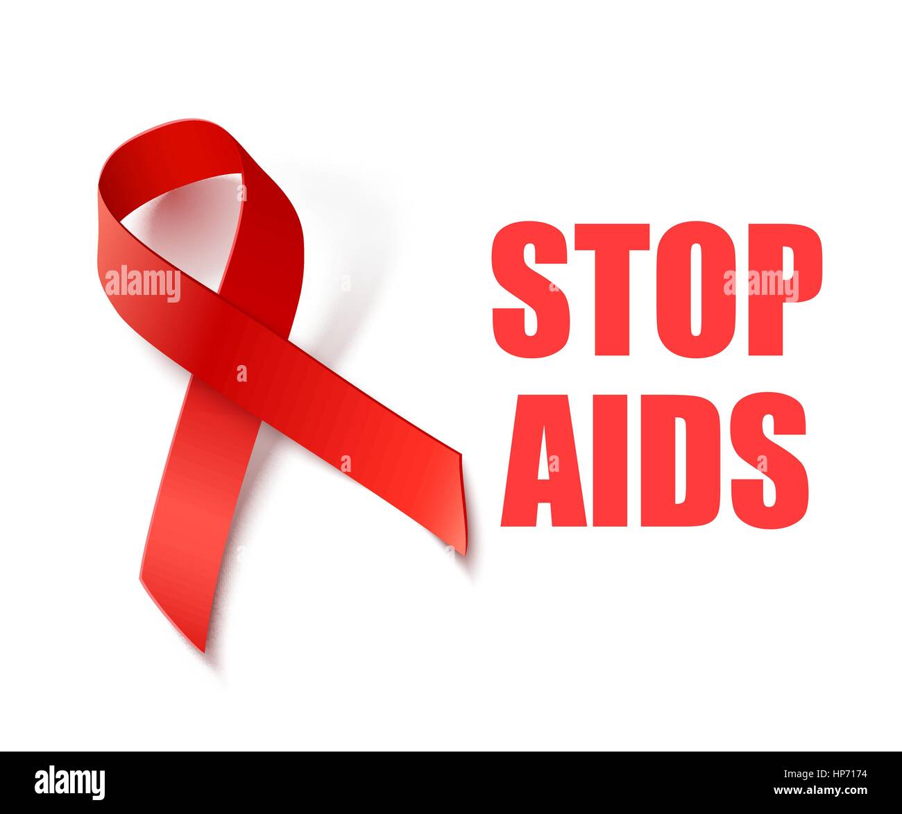 Stop AIDS - Vektor Hintergrund mit roten Band - AIDS und HIV-Awareness-Symbol Stock Vektor