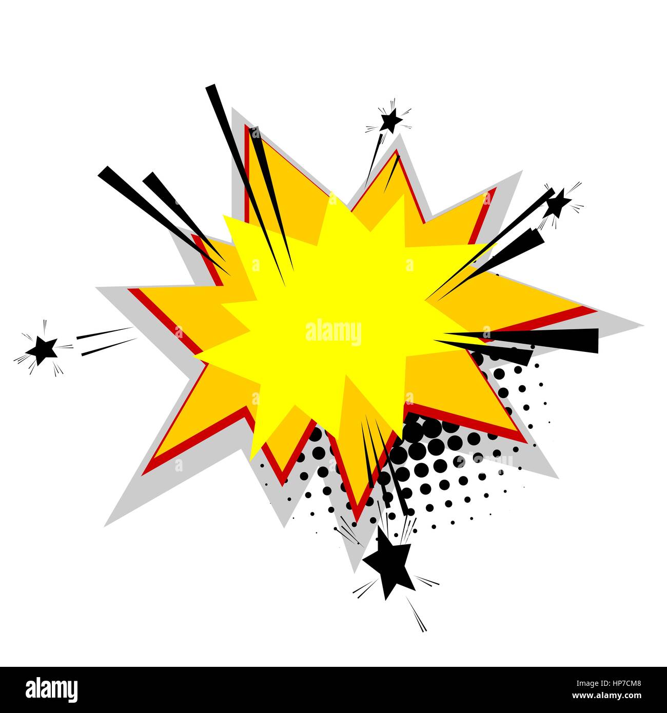 Nachricht Blase Rede Cartoon Ausdruck Abbildung. Leere Comic-farbigen Explosion Wolke Pop-Art Vektor Box. Comic Buch Hintergrundvorlage. Stock Vektor