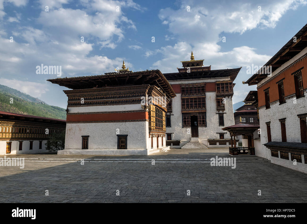 Tashichho Dzong, Thimphu, Bhutan - die meisten respektvoll Dzong in Thimphu Stockfoto