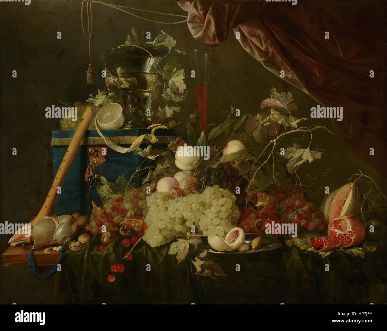 Jan Davidsz. de Heem üppige Frucht-Stillleben mit Schmuck-Box - Mauritshuis Museum den Haag Stockfoto