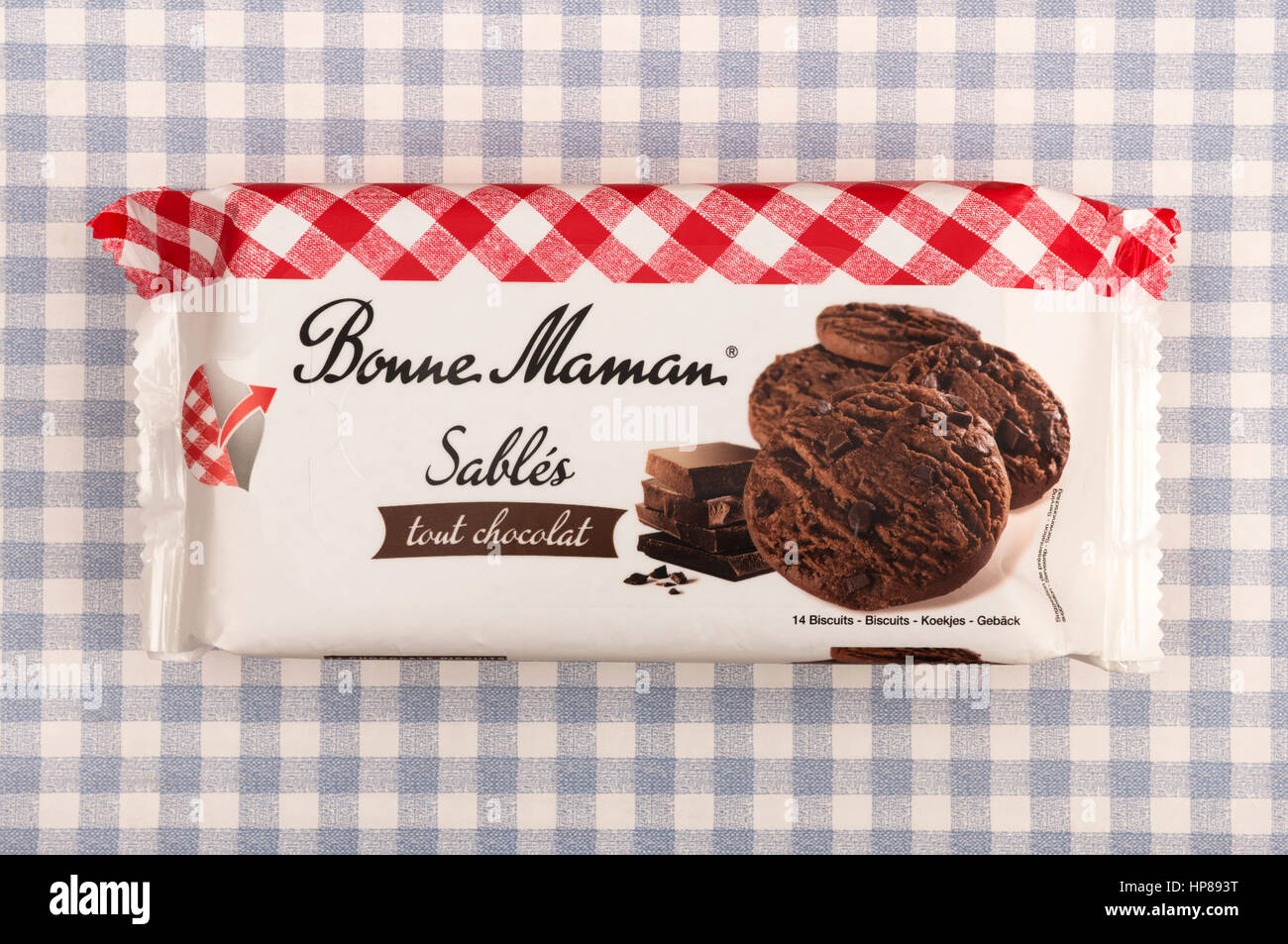 Bonne Maman Sables tout Schokoladenkekse Stockfoto