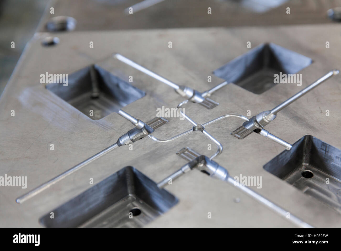 Metallwerkzeug zum Formen von Gummiprodukten Stockfoto