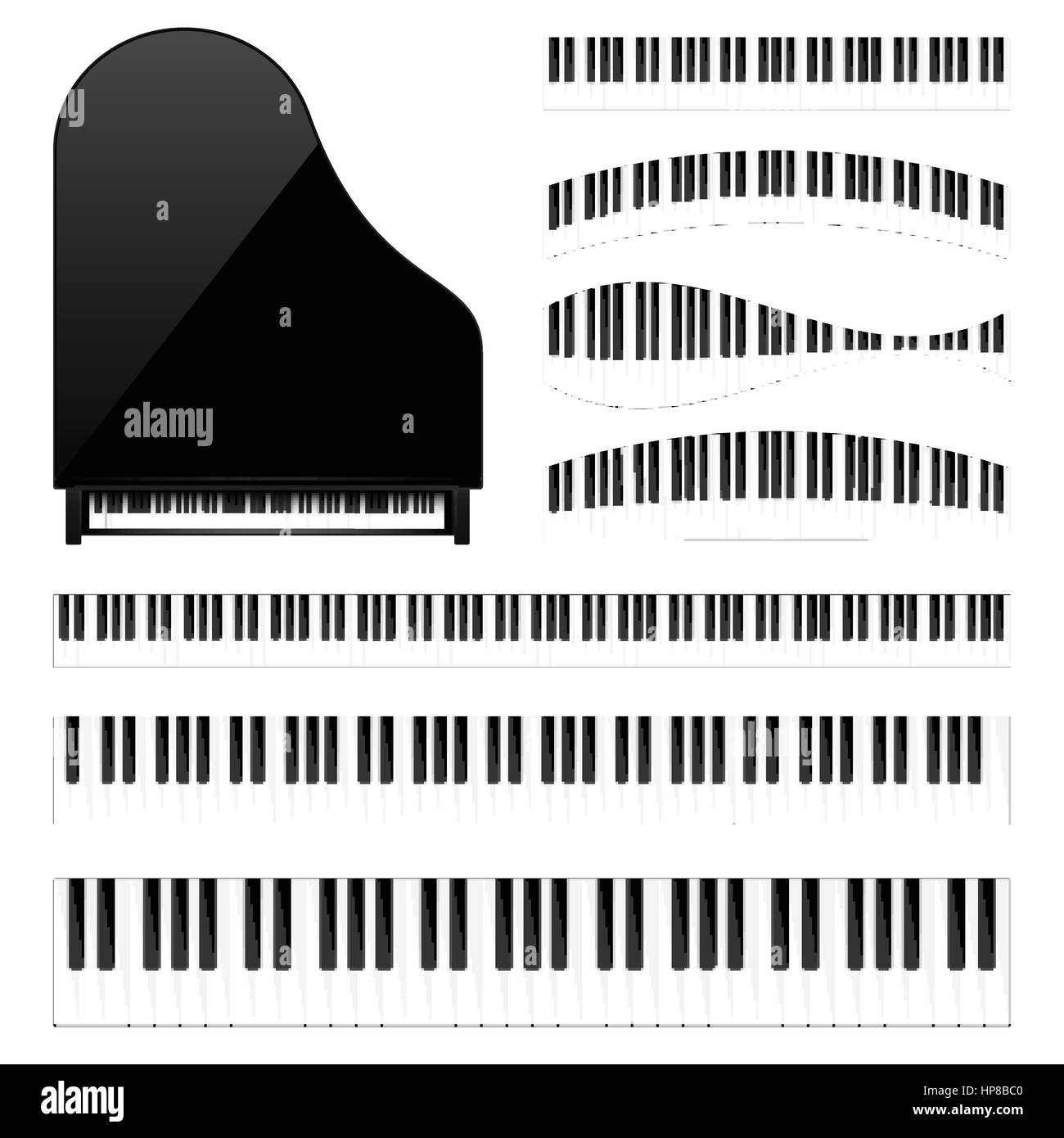 Klavier, Keyboard, Schlüssel. Musikalische Untermalung. Melodie.  Instrument. Satz. Klang. Klassisches Instrument Stock-Vektorgrafik - Alamy