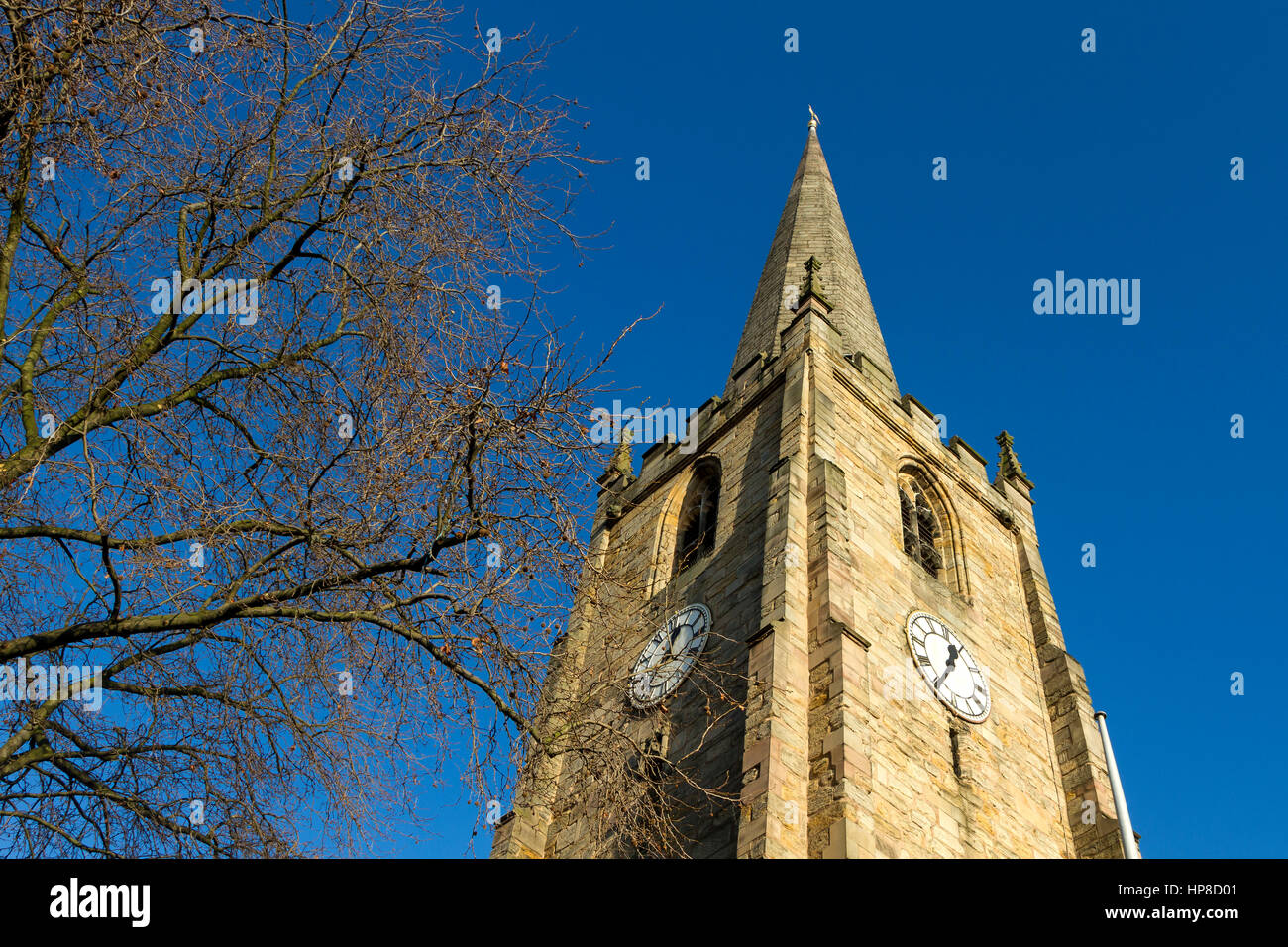 Turm der St.-Petri Kirche in der Stadt von Nottingham, Nottinghamshire, East Midlands, England, Vereinigtes Königreich Stockfoto