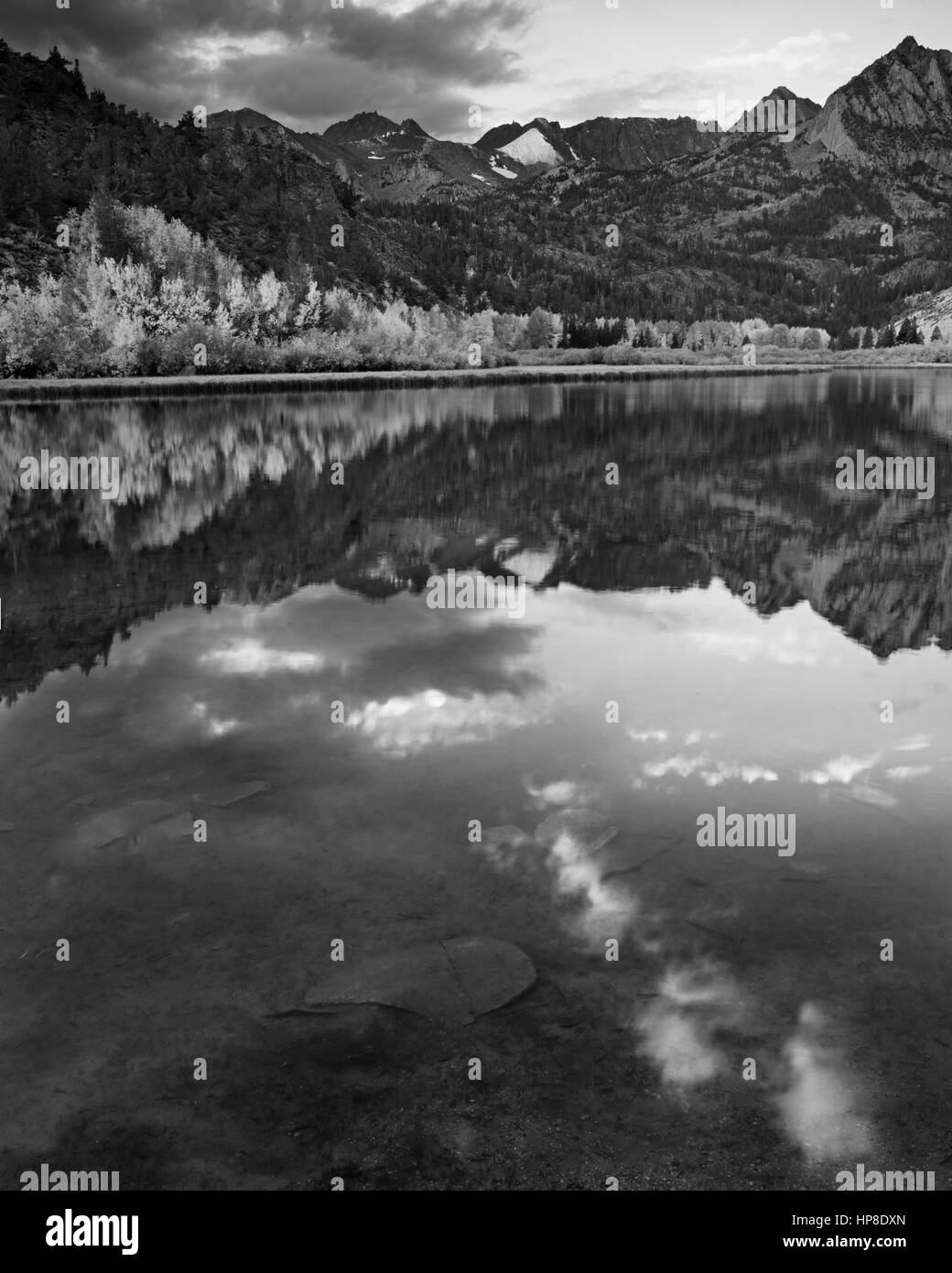 North Lake von Bischof Herbst monochrom Stockfoto