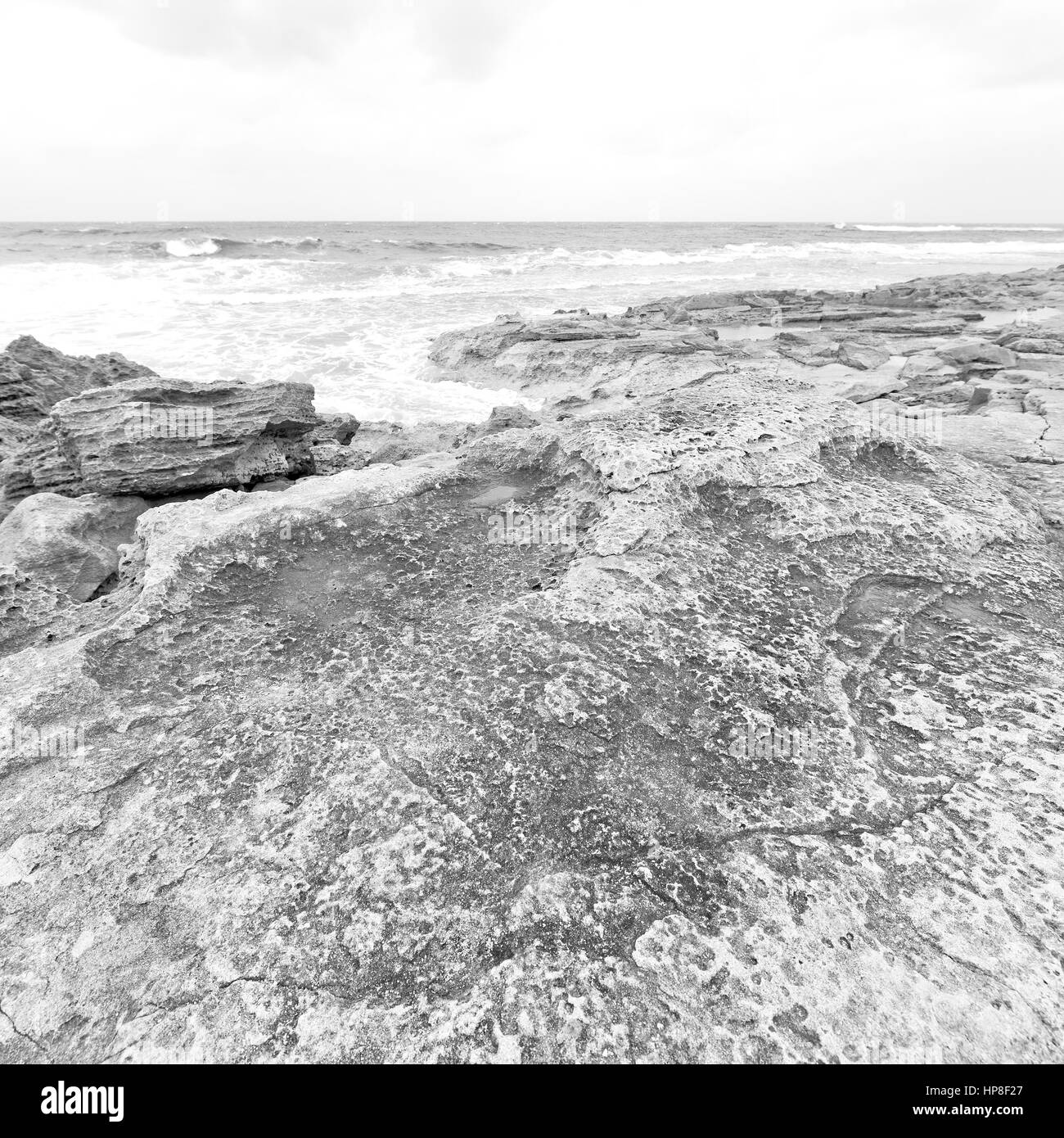 Bewegungsunschärfe in Südafrika Himmel Ozean Isimagaliso Reserve Natur und Felsen Stockfoto