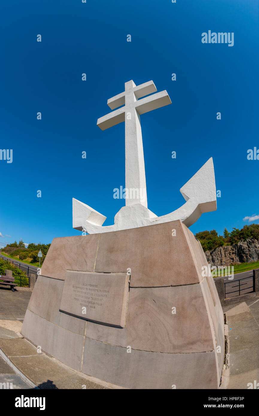 Denkmal für die Freee französische Marine Matrosen, die während des 2. Weltkrieges auf Lyle Hügel über Greenock Schottland getötet wurden. Stockfoto