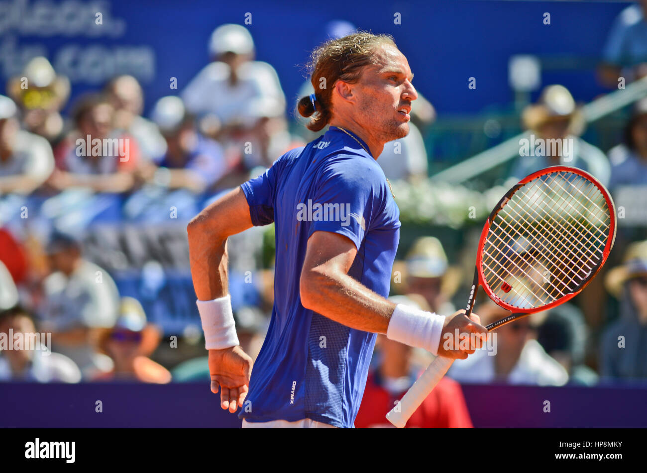 Alexandr Dolgopolov (Ukraine) gewinnt die Open Argentinien, in Buenos Aires Lawn Tennis Club statt. Tennis-ATP-Tour Stockfoto