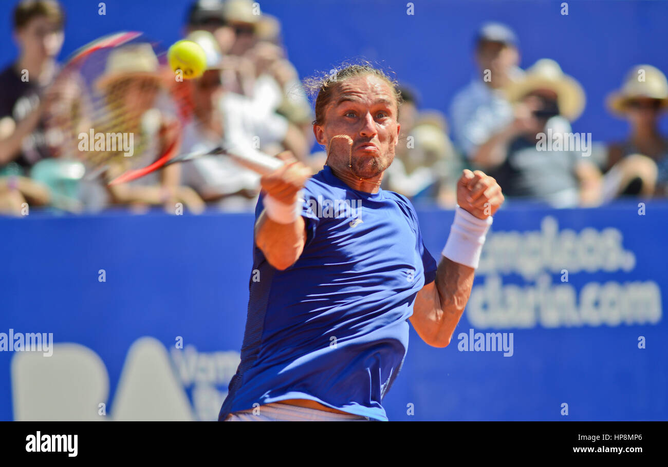 Alexandr Dolgopolov (Ukraine) gewinnt die Open Argentinien, in Buenos Aires Lawn Tennis Club statt. Tennis-ATP-Tour Stockfoto