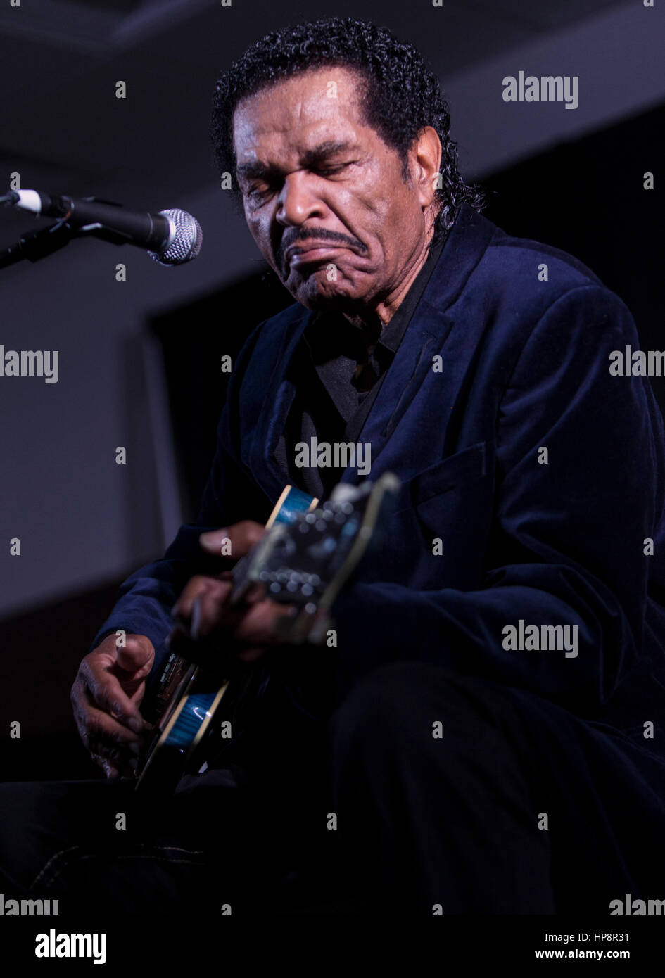 Kansas City, Missouri, USA. 19. Februar 2017. Blues-Patriarch BOBBY RUSH, 83, führt auf dem Kansas City Folk Festival. Bildnachweis: Brian Cahn/ZUMA Draht/Alamy Live-Nachrichten Stockfoto