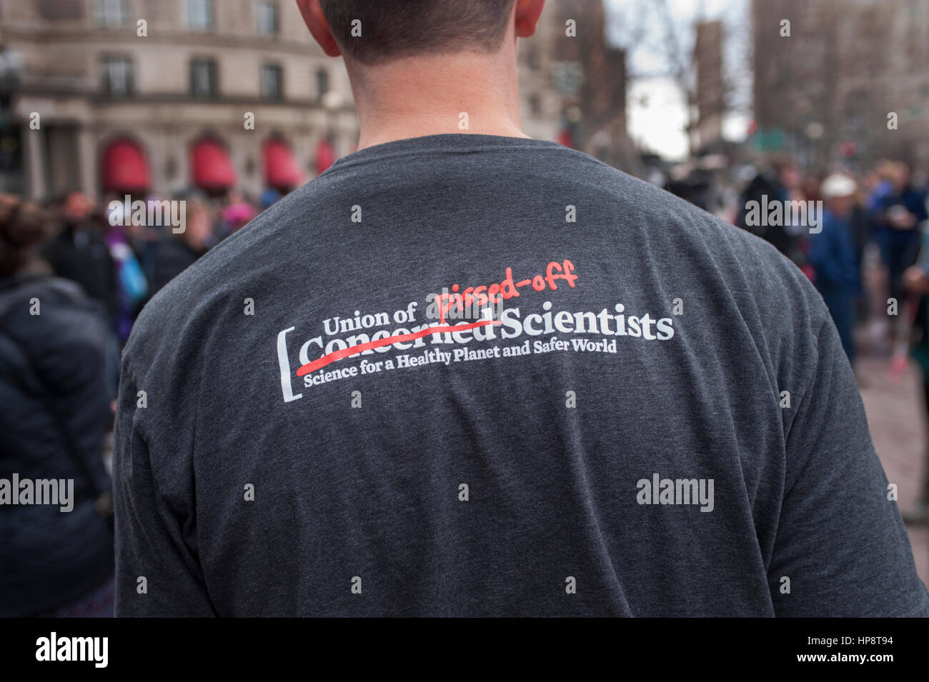 Boston, Massachusetts, USA. 19. Februar 2017.  Mehr als 1.000 Wissenschaftler und Wissenschaft Fürsprecher in Copley Square in Zentral-Boston während der Rallye "Stand Up For Science" versammelt. Bildnachweis: Chuck Nacke/Alamy Live-Nachrichten Stockfoto
