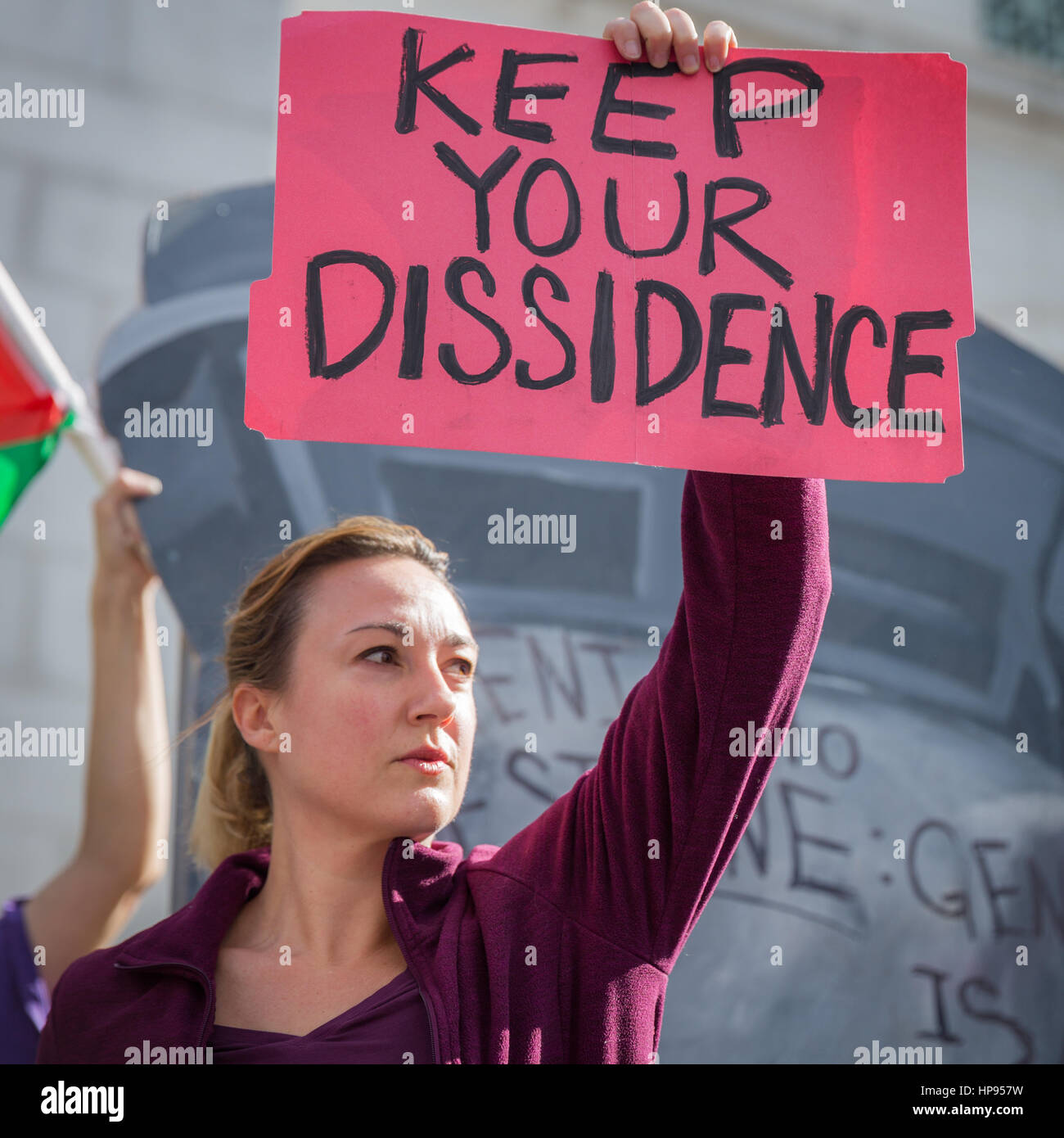 Immigrant Rechte protestieren am Rathaus, Los Angeles, Kalifornien. Stockfoto