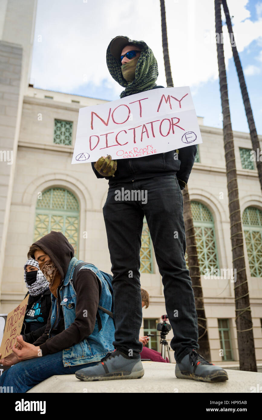 Immigrant Rechte protestieren am Rathaus, Los Angeles, Kalifornien. Stockfoto