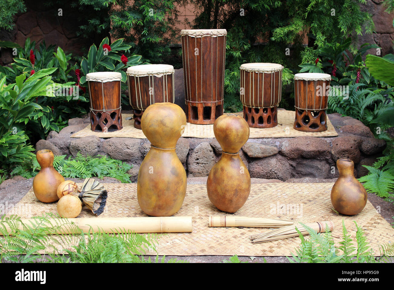 Hawaiian Musikinstrumente Stockfoto