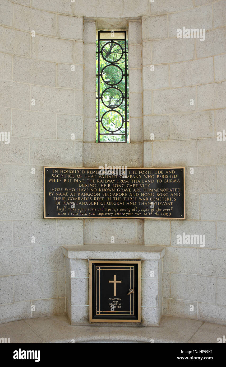 Kanchanaburi Krieg-Denkmal, Thailand Stockfoto