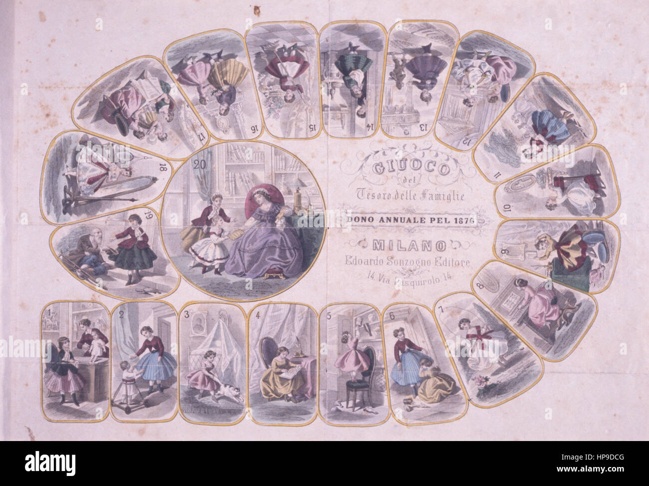 Giuoco del Tesoro Delle Famiglie, Spiel des Schatzes der Haushalte, Jahresgabe von 1876 Stockfoto