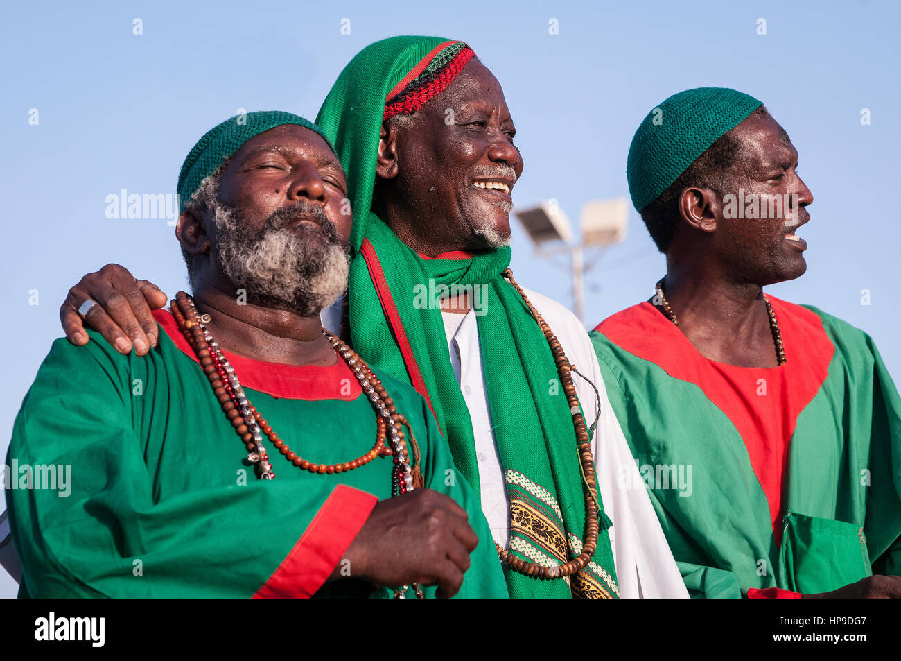 SUDAN, OMDURMAN: Jeden Freitag die Sufis von Omdurman, die andere Hälfte des nördlichen Sudan Hauptstadt Khartum, sammeln für ihre "Dhikr" - singen und tanzen Stockfoto