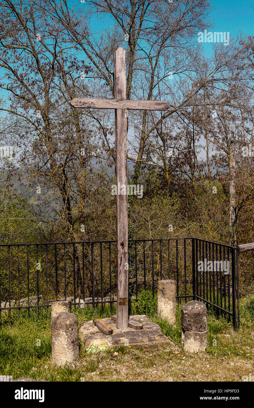 Italien Emilia Romagna Marzabotto Caprara di Sotto - Cross Stockfoto