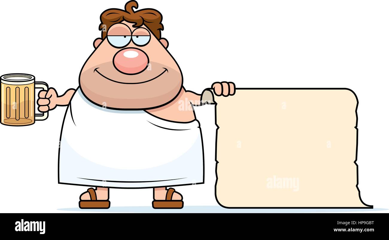 Ein glückliches Cartoon Frat Jungen mit einer Liste. Stock Vektor